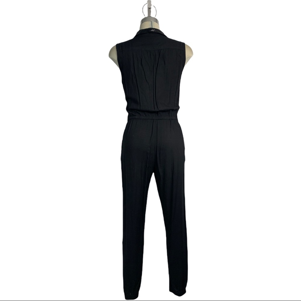 Elegant Jumpsuit Black Embellished Sequin Pocket Size S - Picture 5 of 9